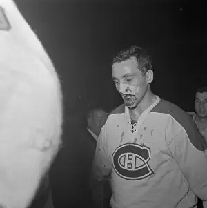 Jacques Plante Wearing Hockey Uniform