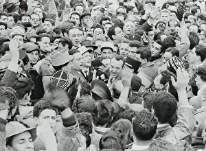 Algiers Prints: Jacques Soustelle Surrounded by Crowd of Armirers