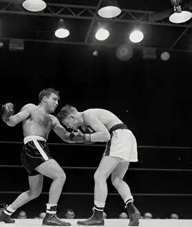 Jake LaMotta Delivering Punch to Bob Murphy