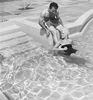 Pool Prints: Jake Lamotta and Wife Vickie in Pool