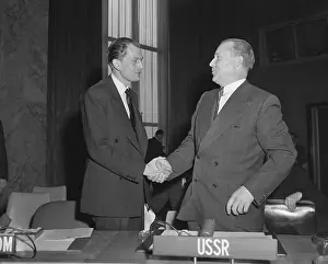Diplomat Prints: Jakob Malik Shaking Hands with Anthony Nutting