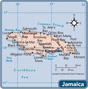 Jamaica country map