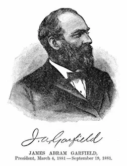 James A. Garfield - USA President engraving 1888