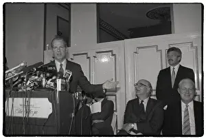 Press Conf Prints: James Baker with Paul Volcker and West German Finance Minister