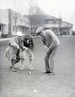 Barnes Prints: James Barnes Studies the Ball After a Putt