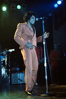 Prints of RESEDA, CA - JANUARY 31: Godfather of Soul James Brown performs onstage at the Country Club on January 31, 1982 in Reseda, California. (Photo by Michael Ochs Archives/Getty Images) Soul Power: A Visual Journey Through the Godfather of Soul’s Electrifying Legacy: James Brown At The Country Club