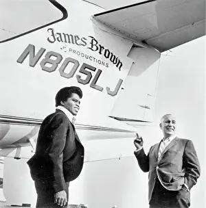 James Brown And His Manager With His Lear Jet