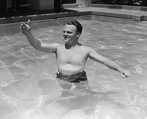 Pool Prints: James Cagney Beckoning from Swimming Pool