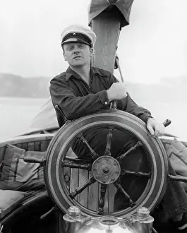 James Cagney at Wheel of Ship