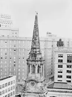 James Corey Waving From Atop a Steeple