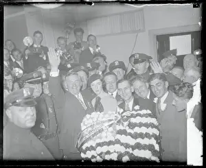 James Curley Presenting Wreath to Franklin Roosevelt