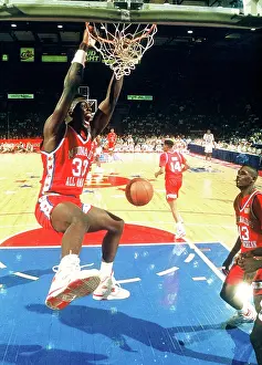 Prints of James Forrest dunks during the McDonalds All-America game, held in Springfield, Massachussetts, 1991. (Photo by Bob Stowell/Getty Images) Courtside Vibes: Stunning Basketball Prints: James Forrest Jams Two Home