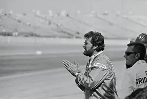 Owner Prints: James Garner Watching an Auto Race