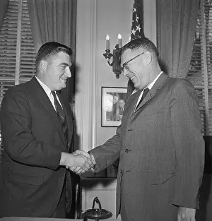 James Hagerty Shaking Hands with Pierre Salinger