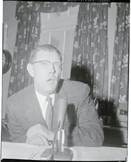 James Hagerty Speaking at a Press Conference