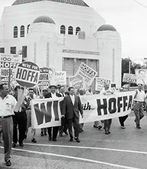 Hoffa Prints: James Hoffa Leading Parade of Supporters