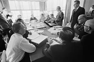 Negotiation Prints: James Hoffa at Table at Union Meeting