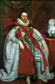 Dutch Prints: James I, King of England and Scotland, 1621. Artist: Daniel Mytens