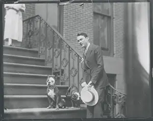 James J Prints: James J. Walker with His Dogs
