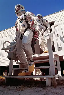 James Lovell and Buzz Aldrin Leaving Ready Shack