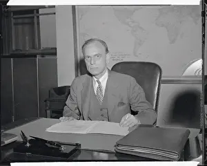 James M Prints: James M Landis Sitting at Desk