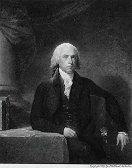 James Madison Seated At Table/Illustrati
