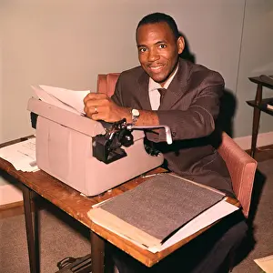 James Meredith Using a Typewriter