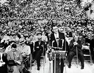 Inauguration Prints: James P. Coleman At Podium Before Crowd