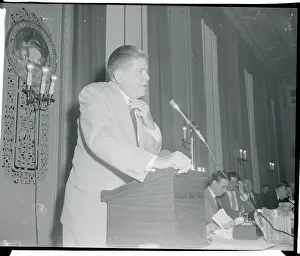 James P Prints: James P. Mitchell Speaking at Podium