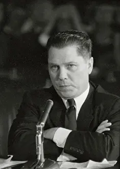 Hoffa Prints: James R. Hoffa Sitting at Microphone