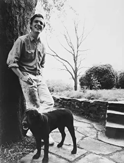 James Wyeth Posing with Dog