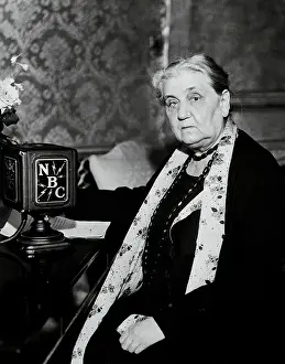 Jane Addams with Radio Microphone