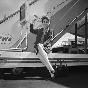 Departure Prints: Jane Fonda Sitting by Airplane