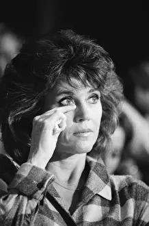 Crying Prints: Jane Fonda Wipes Tear from Eye