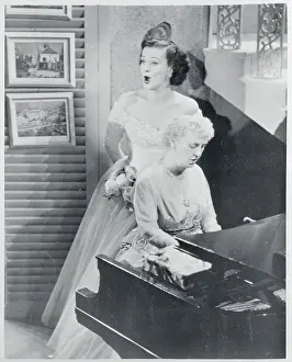 Jane Froman Rehearsing a Song With Her Mother