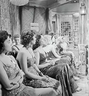 Jane Russell Waiting with Other Actresses