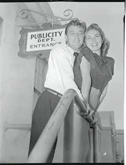 Janet Leigh and Robert Mitchum Taking a Break From Filming