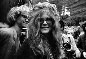Prints of SAN FRANCISCO - JANUARY 1: Janis Joplin and Big Brother and The Holding Company perform at the New Year's Wail in Golden Gate Park on January 1, 1967 in San Francisco, California Classic Prints of Iconic Janis Joplin: Janis Joplin With Big Brother At Golden Gate Park