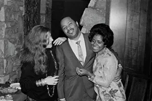 Prints of American blues and soul singer Janis Joplin (left) and soul singer Carla Thomas (right) at the Stax Records Christmas party in Memphis, Tennessee, 20th December 1968 Classic Prints of Iconic Janis Joplin: Janis Joplin And Carla Thomas