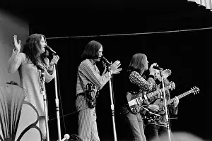 Prints of MONTEREY, CA - JUNE 18: Singer Janis Joplin of the bblues/rock band Big Brother and the Holding Company performs at the Monterey Pop Festival at the Monterey County Fairgrounds in Monterey Classic Prints of Iconic Janis Joplin: Janis Joplin At Monterey Pop