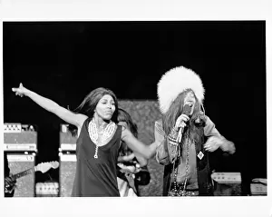 Prints of NEW YORK - NOVEMBER 27: Rock and roll singers Janis Joplin and Tina Turner perform on stage at Madsion Square Garden, New York on November 27, 1969. (Photo by Michael Ochs Archives/Getty Images) Classic Prints of Iconic Janis Joplin: Janis & Tina Performing