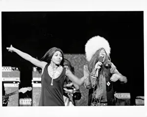 Prints of NEW YORK - NOVEMBER 27: Rock and roll singers Janis Joplin and Tina Turner perform on stage at Madsion Square Garden, New York on November 27, 1969. (Photo by Michael Ochs Archives/Getty Images) Classic Prints of Iconic Janis Joplin: Janis & Tina Performing