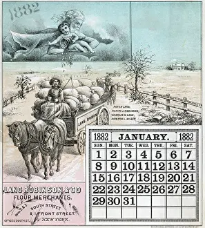 January Prints: January Page From 1882 Calendar