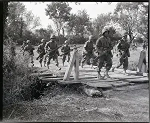 Japanese American Infantry Unit Moving