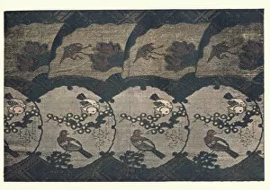Images Dated 28th February 2018: Japanese art, bird textile pattern, 17th Century