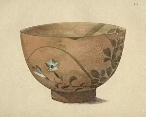 Oriental Style Woodblock Art Collection: Japanese Art, Bowl of Pottery of Kioto, 19th Century