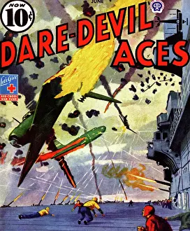 Pacific Prints: Japanese attack an American Aircraft Carrier