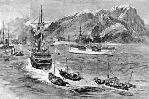 Capturing Prints: Japanese Boats Entering Harbor