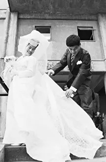 Japanese Bride Wearing Paper Wedding Dress