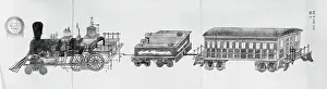 Railroad Prints: Japanese Drawing Of Gift Train Set